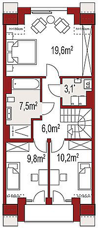 План 2 этажа дома HDE-7416-24 План 2 этажа дома HDE-7416-24