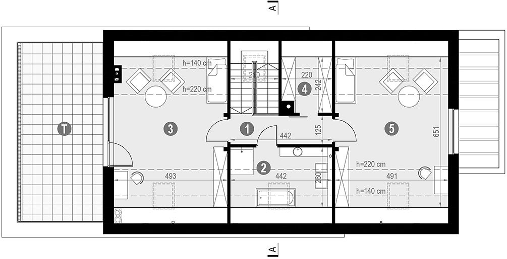 План 2 этажа дома FIF-4541-89 План 2 этажа дома FIF-4541-89