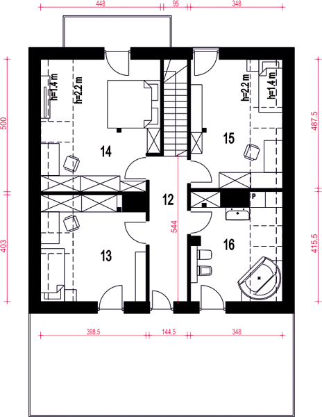 План 2 этажа дома DIG-4233-94 План 2 этажа дома DIG-4233-94