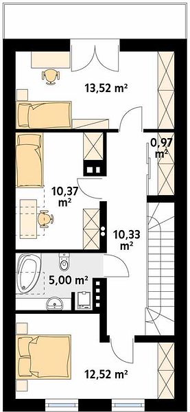 План 2 этажа дома AHA-4943-41 План 2 этажа дома AHA-4943-41