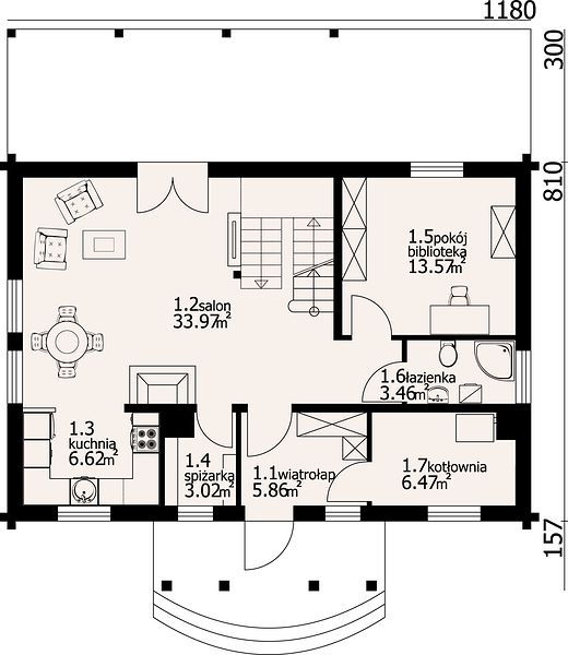 План 1 этажа дома FDA-5262-86 План 1 этажа дома FDA-5262-86